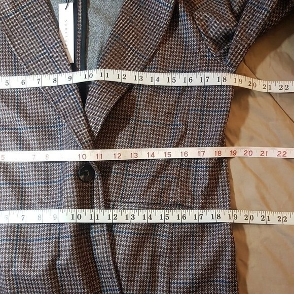 Sanctuary Daily Oxford Blazer Jacket Medium Single Button Plaid Preppy Workday - Picture 14 of 15